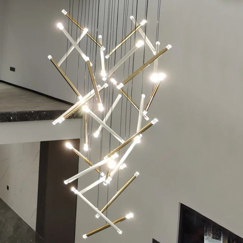 Modern Tube Design LED Chandelier - Gold/Chrome/Black Luxury Home Decor & Kitchen Lighting
