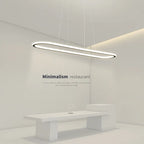 Gold Oval LED Chandelier Dimmable Dining Room Pendant Light Fixture