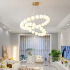Nordic Ring LED Chandelier Acrylic Dimmable for Living Room Bedroom Hall