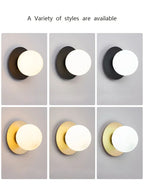 Round Glass Wall Light for Living Room Bedroom Decor