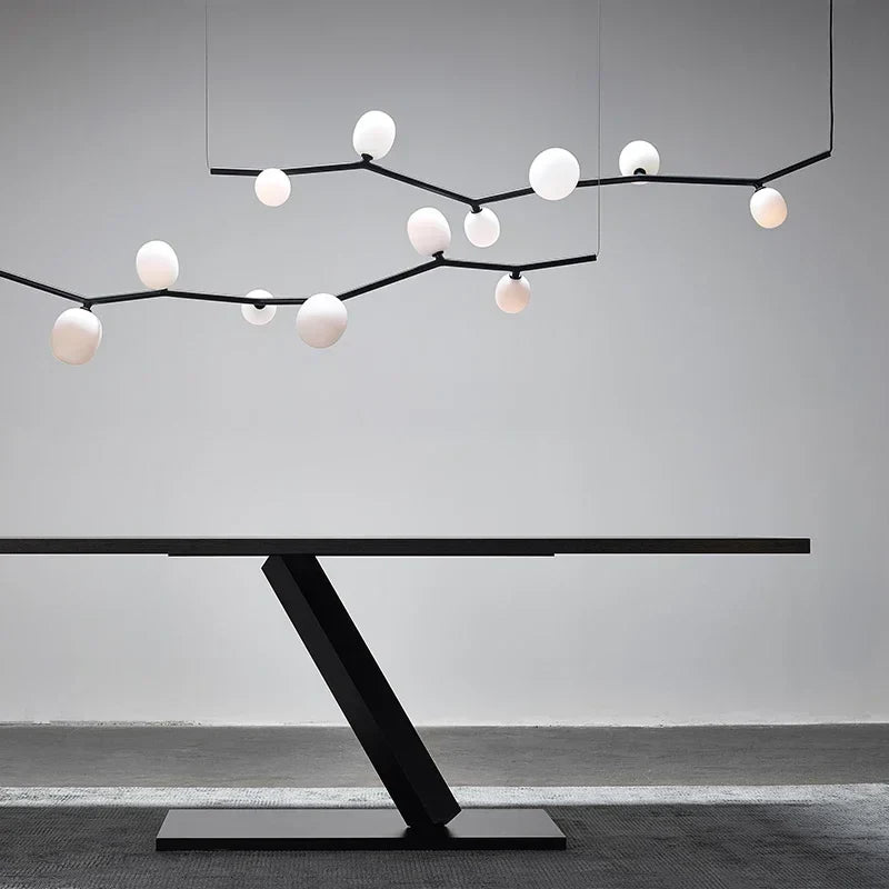 Glass Branch Chandelier: LED Home Decor Lighting for Living Room & Dining Table