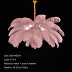 Ostrich Feather LED Pendant Lamp for Living Room or Bedroom Decor