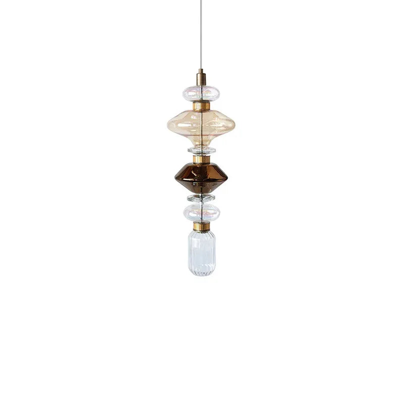 Amber Glass Pendant Light: Vintage American Style for Hotel Bedroom, Restaurant, Bar