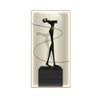 Abstract Figure Luminous Canvas Painting Wall Lamps by Afralia™