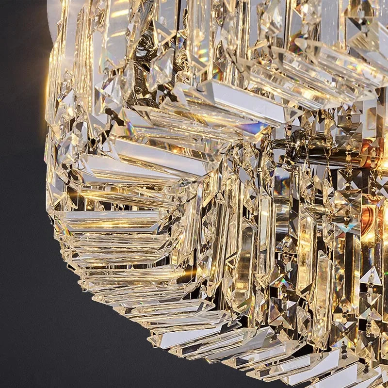 Crystal Gold LED Ring Ceiling Light - Modern Luxury Home Lighting
