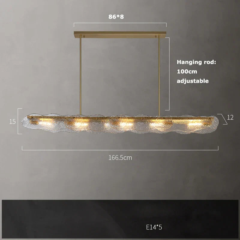 Water Ripple Glass Chandelier: Modern Luxury Living Room Ceiling Lamp for Home Decor