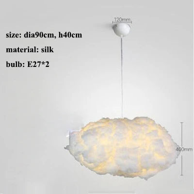 LED Cloud Chandelier: Floating Cotton Cloud Pendant Lamp for Nursery, Living Room, Kids Room