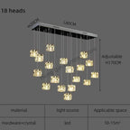 Crystal Chandelier Pendant Light for Modern Indoor Dining and Kitchen Lighting