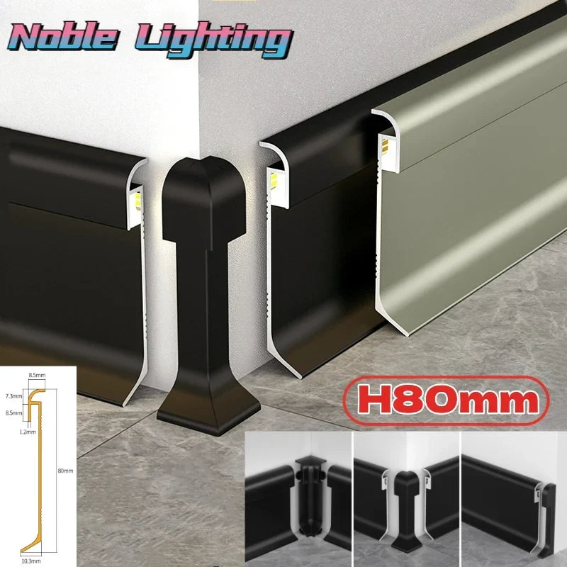 LED Skirting Line Aluminum Profile for Stylish Backlighting, Stair Lighting & Wall Trim