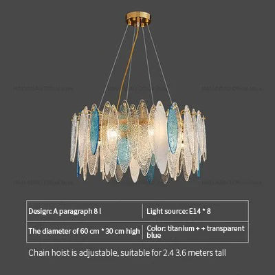 Glass Chandelier Light for Living Room, Bedroom, Dining: Luxury Art Designer Lighting