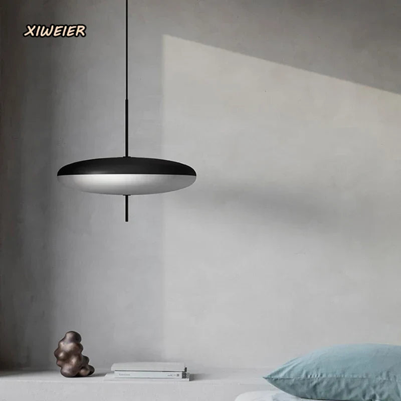 Modern LED Black White Chandelier for Restaurant Living Room Bedroom Bar