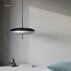 Modern LED Black White Chandelier for Restaurant Living Room Bedroom Bar