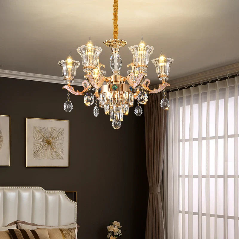 Luxury European Crystal Chandelier Living Room Lamp