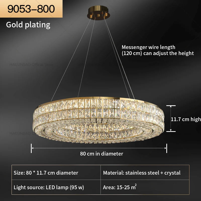 Crystal Chandelier: Modern Luxury Lighting for Living Room, Restaurant, and Villa