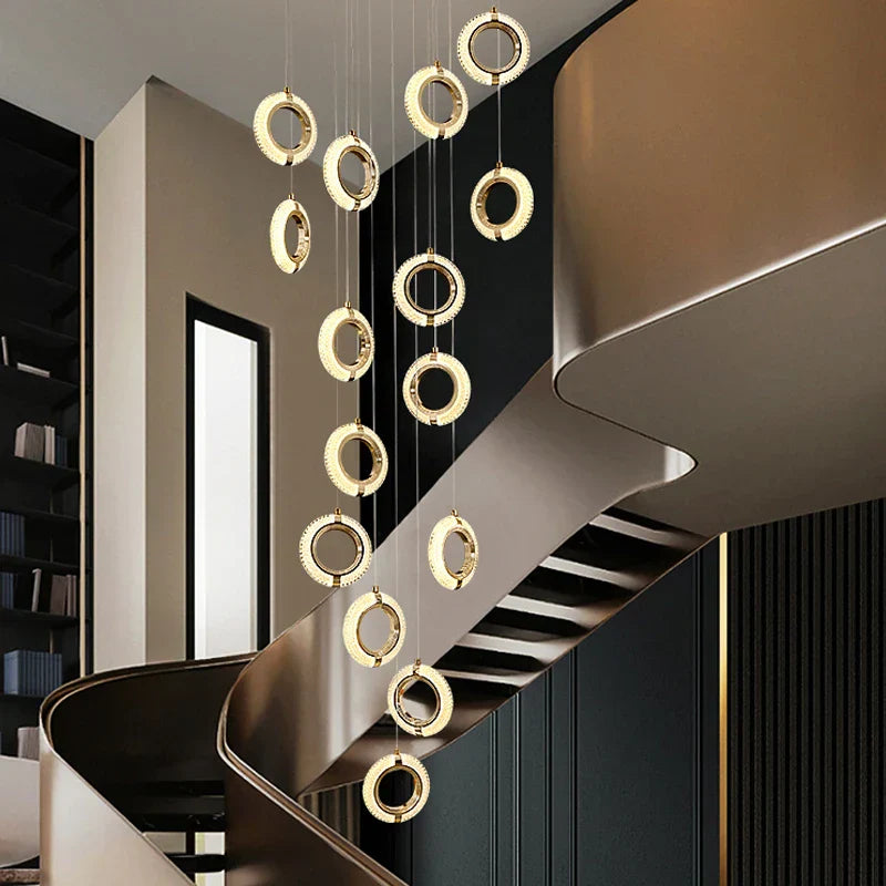 Modern Ring Chandelier for Living Room, Dining Room, Bedroom - Villa Attic Lighting