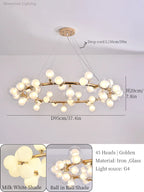 Glass Ball LED Chandelier Modern Pendant Light for Home Decor