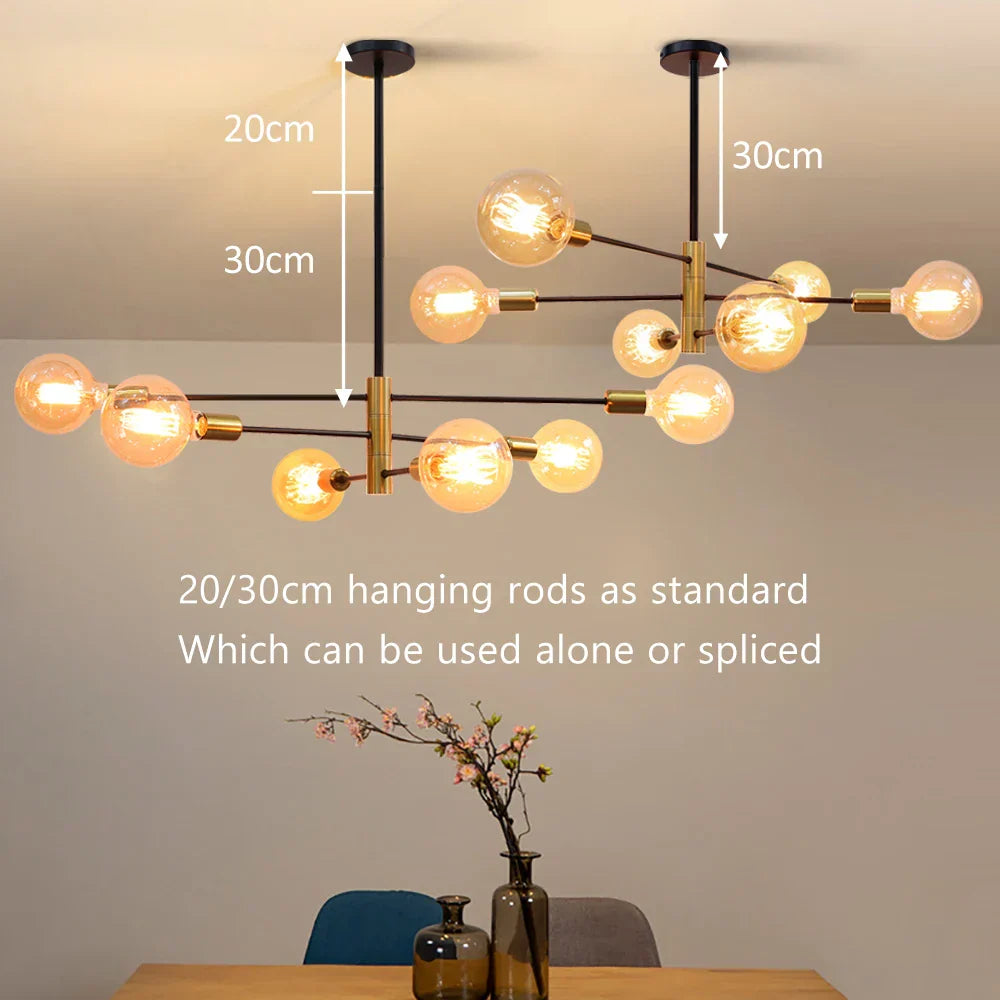 Modern Nordic Black LED Chandelier for Home Decor - Ceiling Lamp