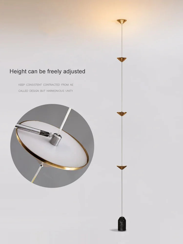 Cone Design Art Iron Hanging Cable Floor Lamp