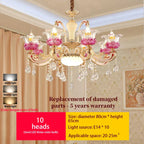 Flower Candle Villa Chandelier for Luxury Living and Dining Rooms