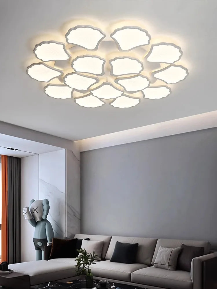 Ginkgo Biloba LED Ceiling Lamp Dimmable Minimalist Modern Indoor Light Fixtures