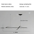 Minimalist Curve LED Pendant Light for Dining Room, Bar, Kitchen - Home Decor Fixtures