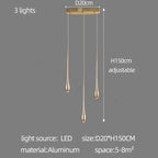 Gold-Plated Modern Chandeliers for Living Room, Staircase, Restaurant, Kitchen