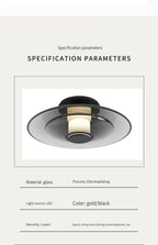 Amber Glass Disc Wall Lamp LED Modern Minimalist Sconce Lighting