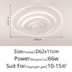 Modern Ripple LED Ceiling Chandelier for Living Room Bedroom Study Decor