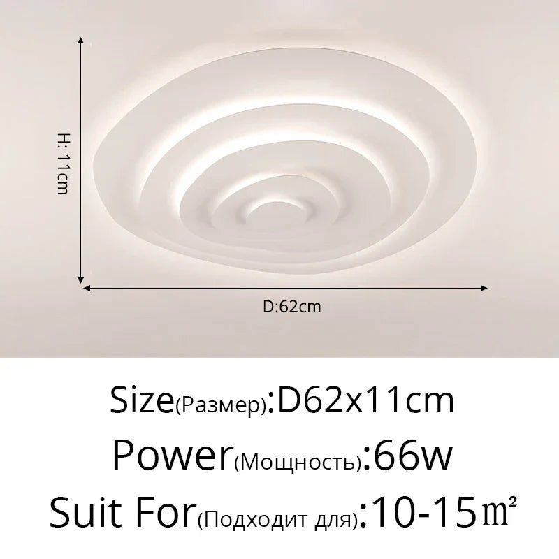 Modern Ripple LED Ceiling Chandelier for Living Room Bedroom Study Decor