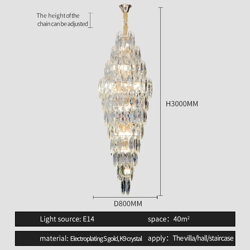 Crystal Chandelier for Luxe Modern European Villa Decor