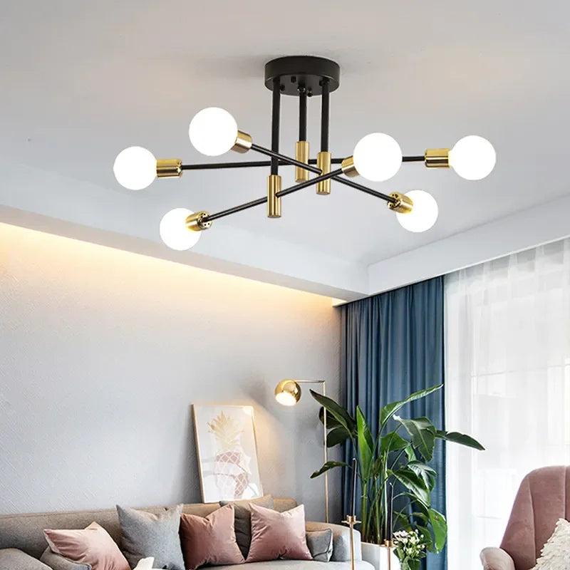 LED Ceiling Chandelier: Modern Light Fixture for Living Room, Bedroom, Hall - Indoor Home Decor