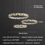 Crystal Lustre Circle Chandelier LED Lights - Modern Luxury Minimalism décor