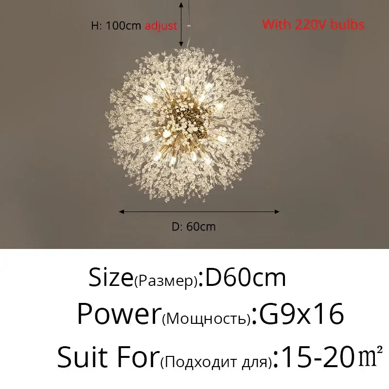 Modern LED Dandelion Chandelier for Home Decor and Lighting
