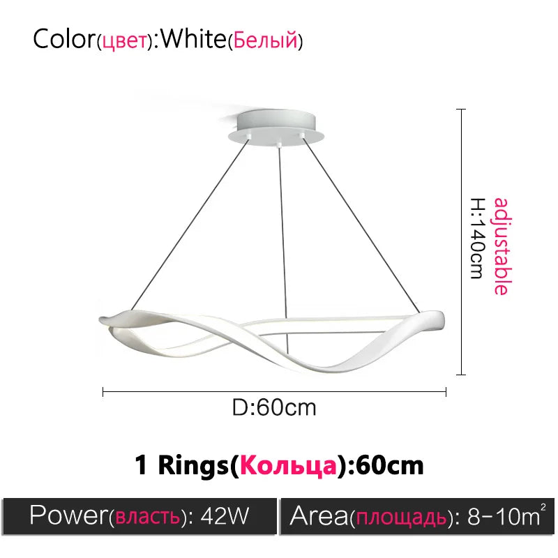 Modern LED Living Room Chandelier Creative Nordic Hall Lamps