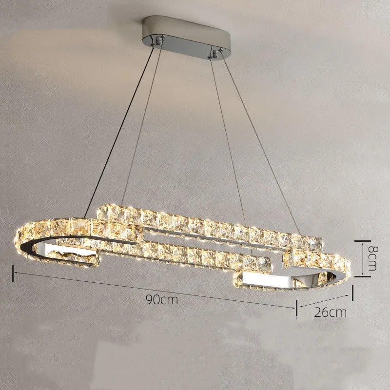 Luxury Crystals Chandelier LED Pendant Lamps - Dimmable Double Layer High-end Lights