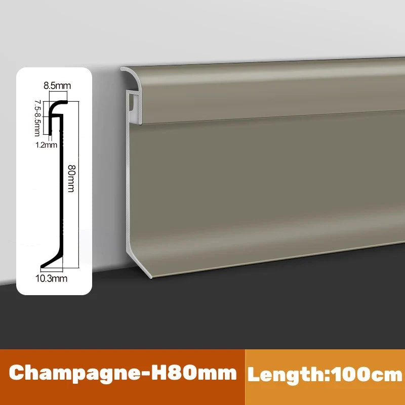 LED Skirting Line Aluminum Profiles Baseboard Corner Wall Decor - Stair Bar Strip Light