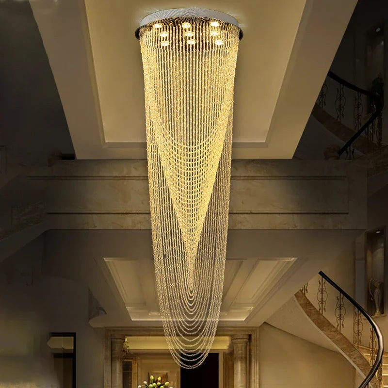 Luxury Crystal Ceiling Light for Home, Stairs & Restaurant Lighting