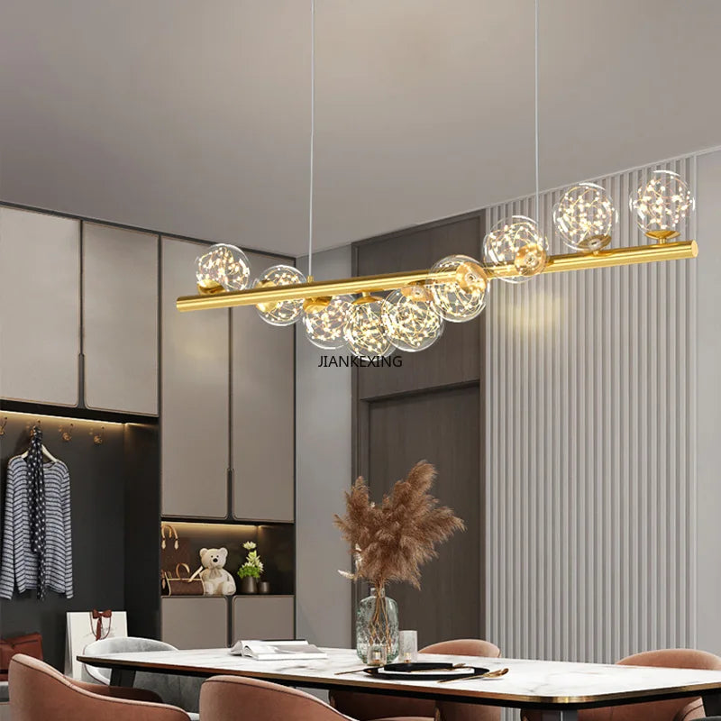 Glass Ball Chandelier for Dining Room Kitchen Office Front Desk