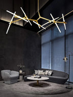 Gold Branch LED Chandelier for Duplex Villa Staircase - Modern Indoor Lighting