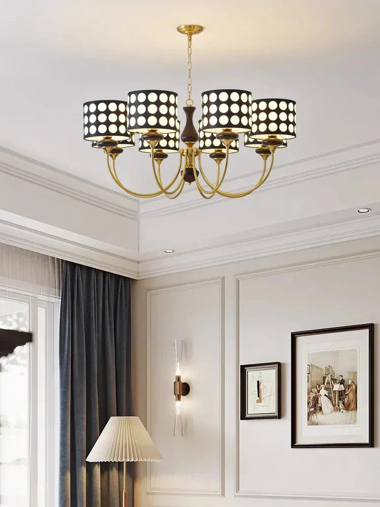 Polka Dots Chandelier: Retro Minimalist Round Pendant Lamp for Home & Restaurant