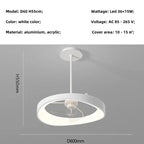 Nordic Style Bedroom LED Ceiling Fan Light White Modern Luminarias Pendant Fixtures