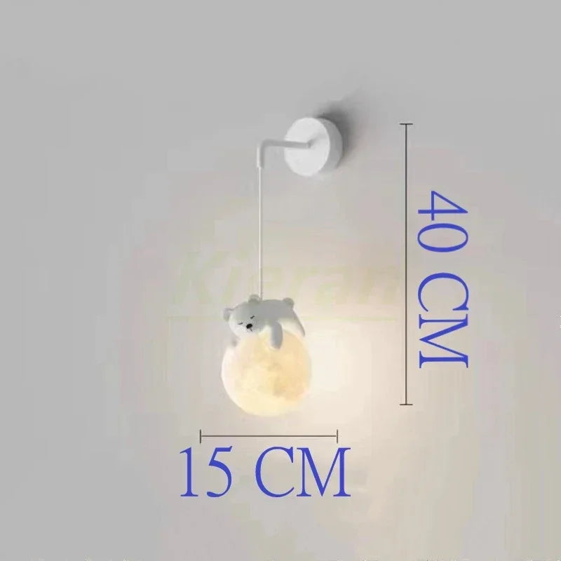 Nordic Moon LED Chandelier & Animal Wall Lamps for Modern Living Room & Bedroom
