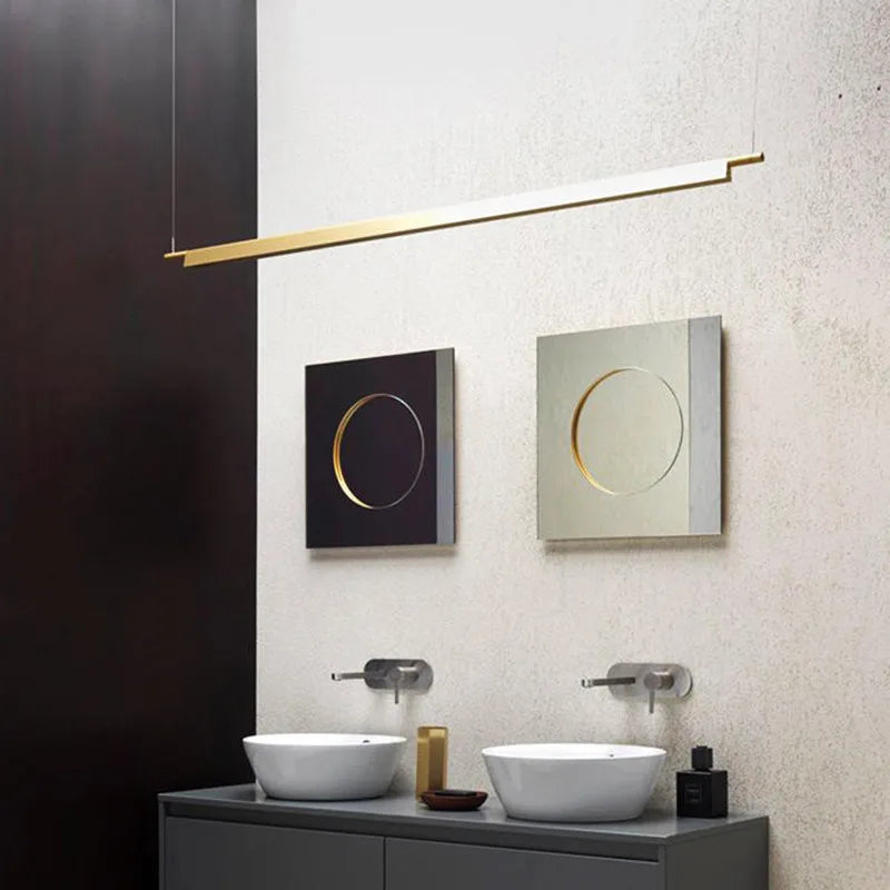 Scandinavian Linear Pendant Lamp for Living Room Office LED Dining Table