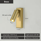 Rotatable 3W LED Wall Sconce Lamp for Bedroom, Hotel - Modern, Black, White