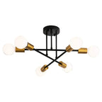 Nordic Minimalist LED Ceiling Chandelier Black Gold for Living Rooms Bedrooms