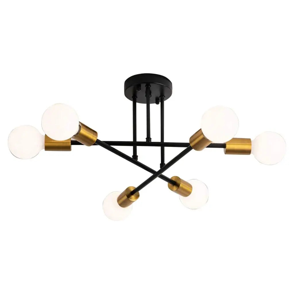 Nordic Minimalist LED Ceiling Chandelier Black Gold for Living Rooms Bedrooms