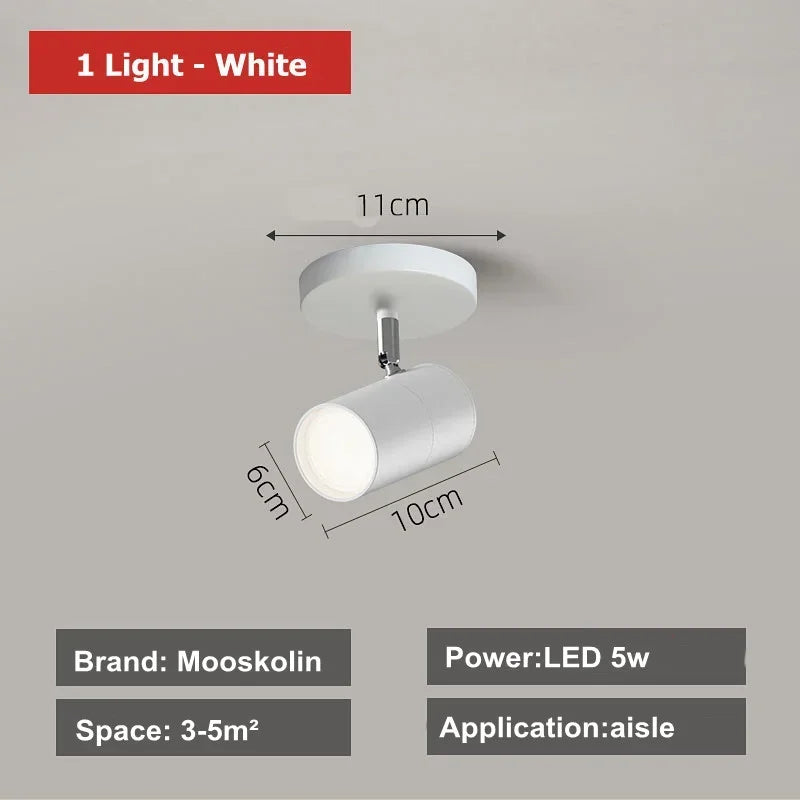 Modern Black LED Ceiling Chandelier Spotlight for Living Room, Bedroom, Dining - Light Fixtures