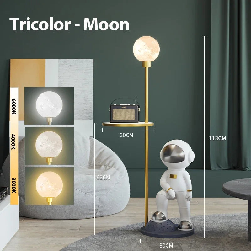 Resin Floor Lamp with Round Table for Children's Room and Study