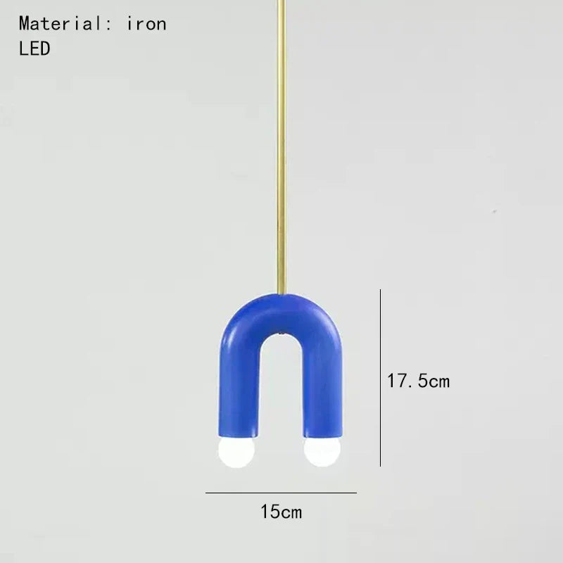 Colorful Metal Chandelier LED Pendant Lamp for Bedroom Parlor Dining Room