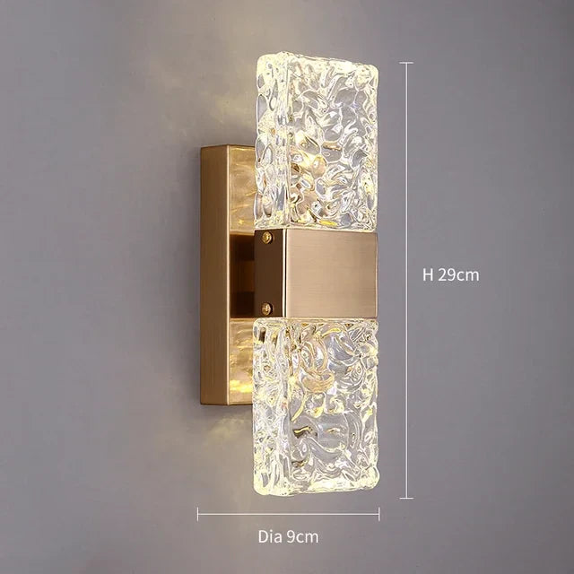 Gold Crystal Wall Lights: Elegant LED Sconce for Bedroom, Living Room & Bathroom